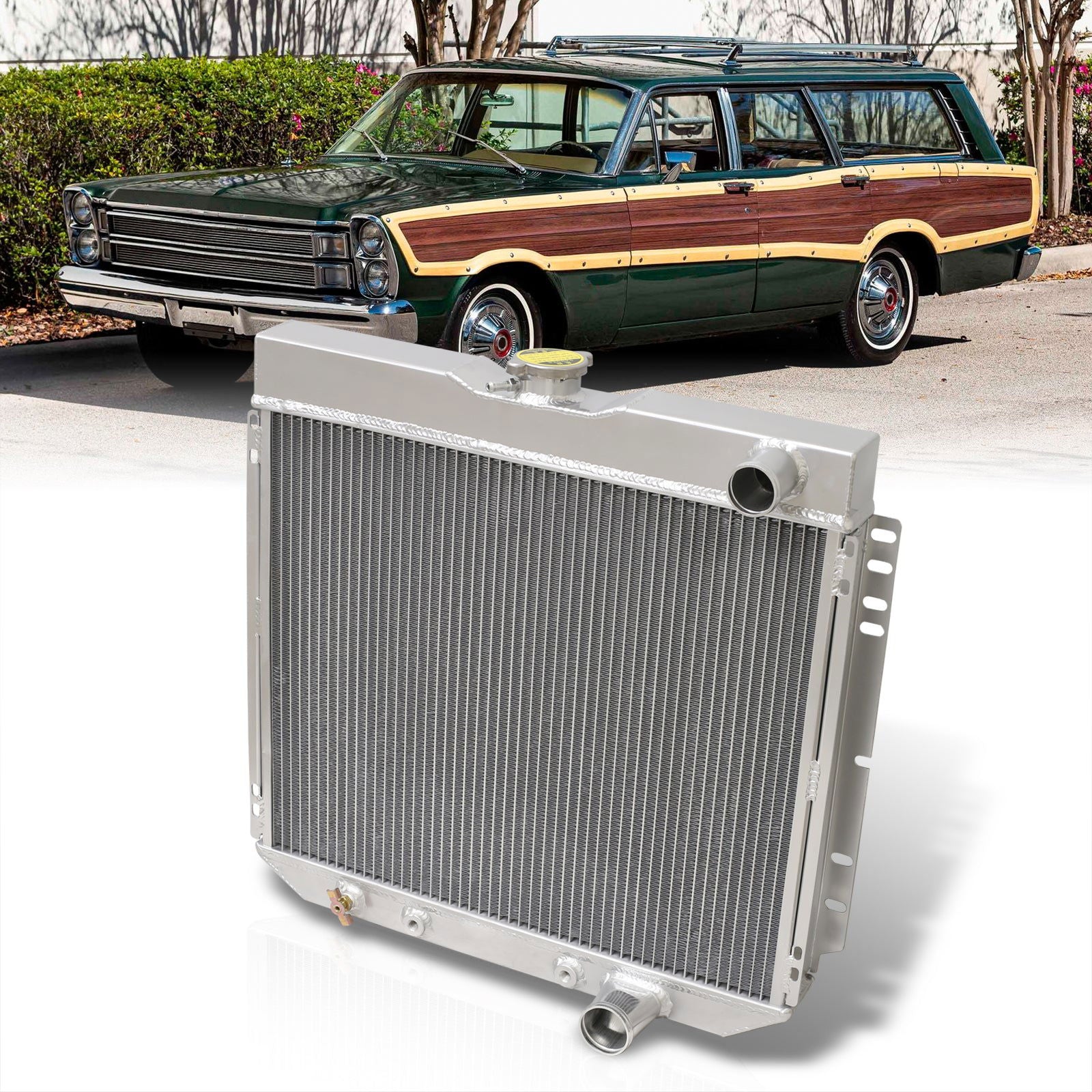 Ford Mustang 1967-1969 / Torino 1968-1969 / LTD 1967-1968 302 351 390 428 429 V8 Automatic & Manual Transmission Aluminum Radiator - Parts Agent