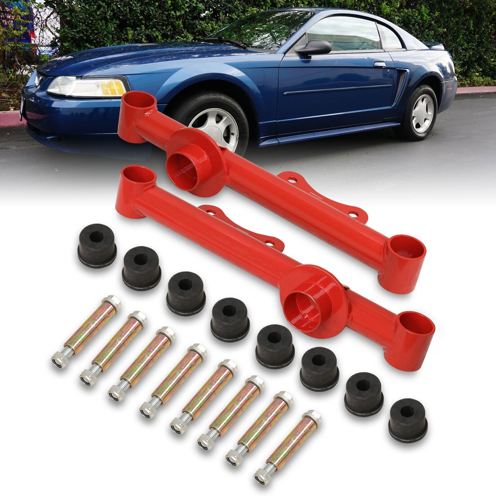 Ford Mustang 1979-2004 Rear Lower Control Arms Red (Excluding 1999-2004 Cobra) - Parts Agent