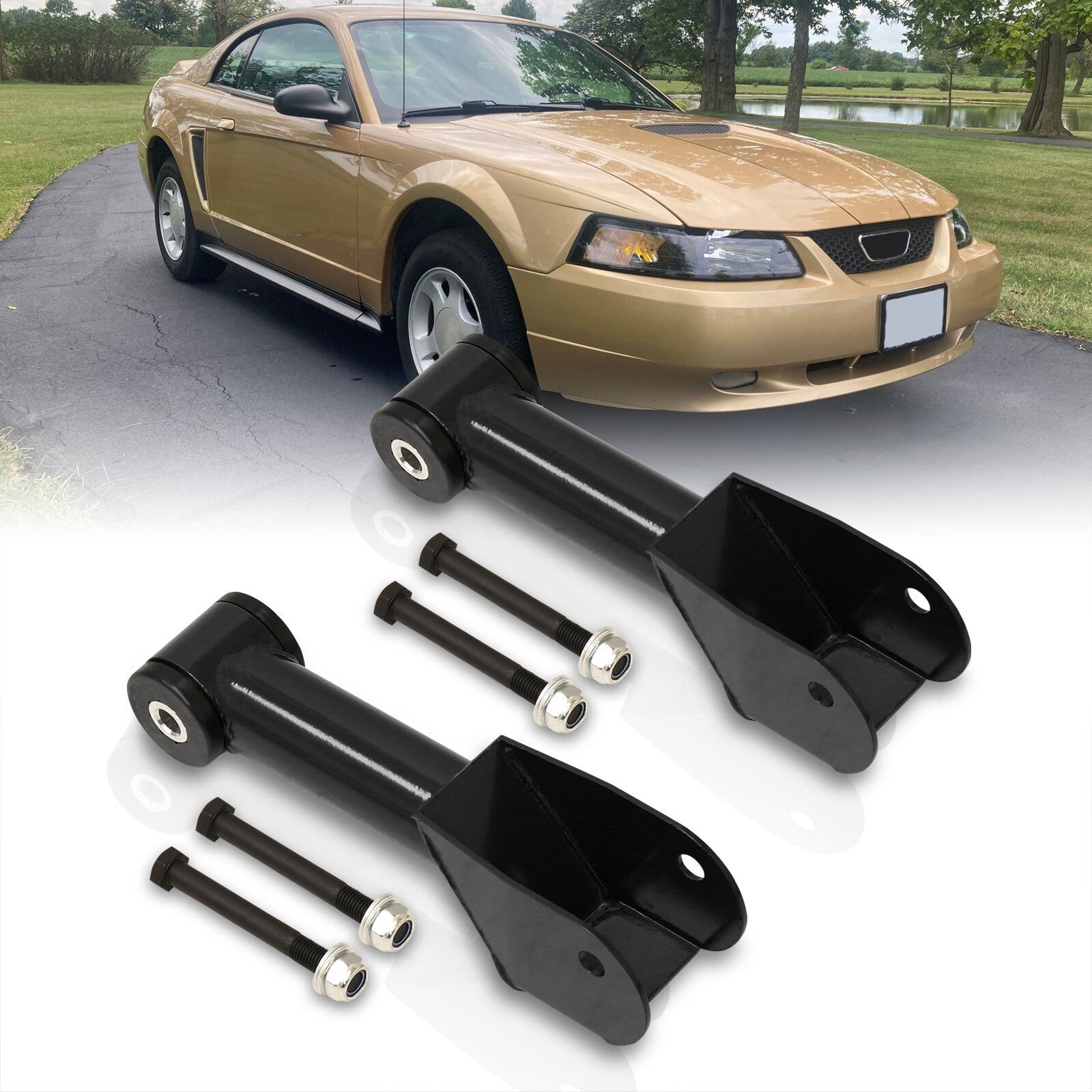 Ford Mustang 1979-2004 Rear Upper Control Arms Black (Excluding 1999-2004 Cobra) - Parts Agent