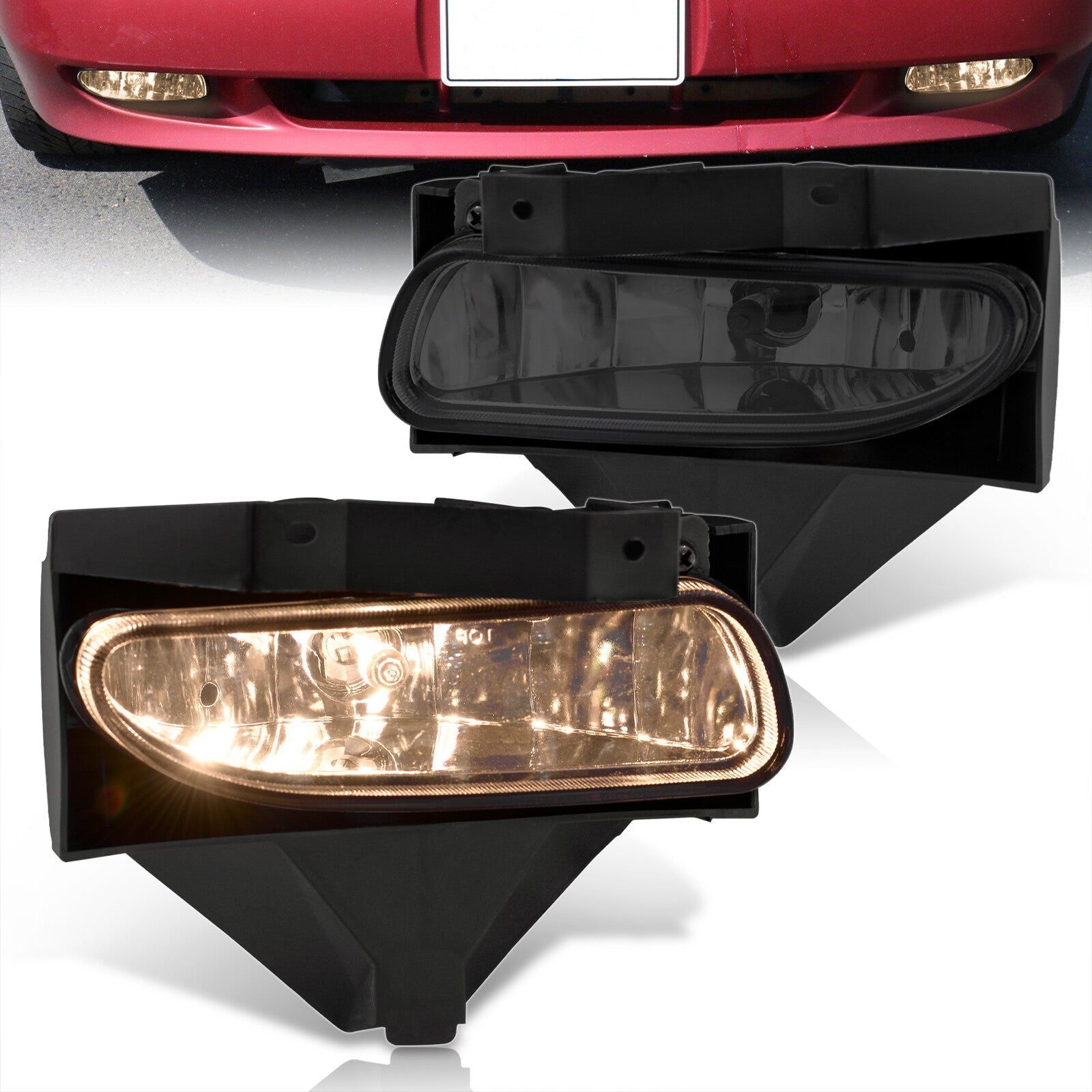 Ford Mustang 1999-2004 Front Fog Lights Clear Len (No Switch & Wiring Harness) - Parts Agent
