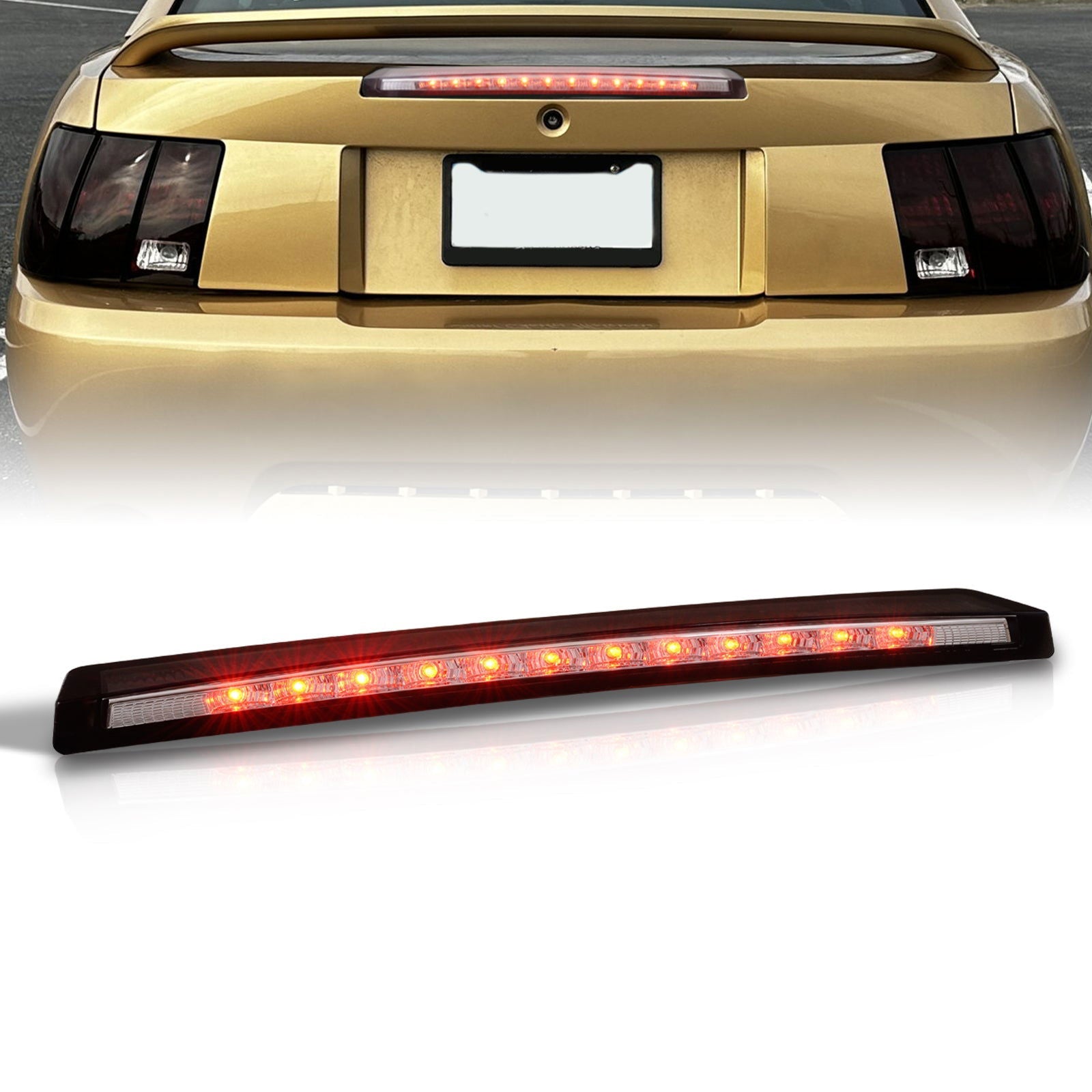 Ford Mustang 1999-2004 LED 3rd Brake Light Chrome Housing Clear Len - Parts Agent
