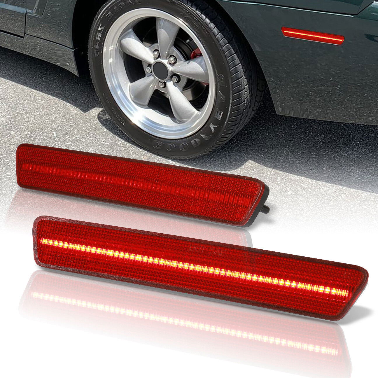 Ford Mustang 1999-2004 Rear Red LED Side Marker Red Len - Parts Agent