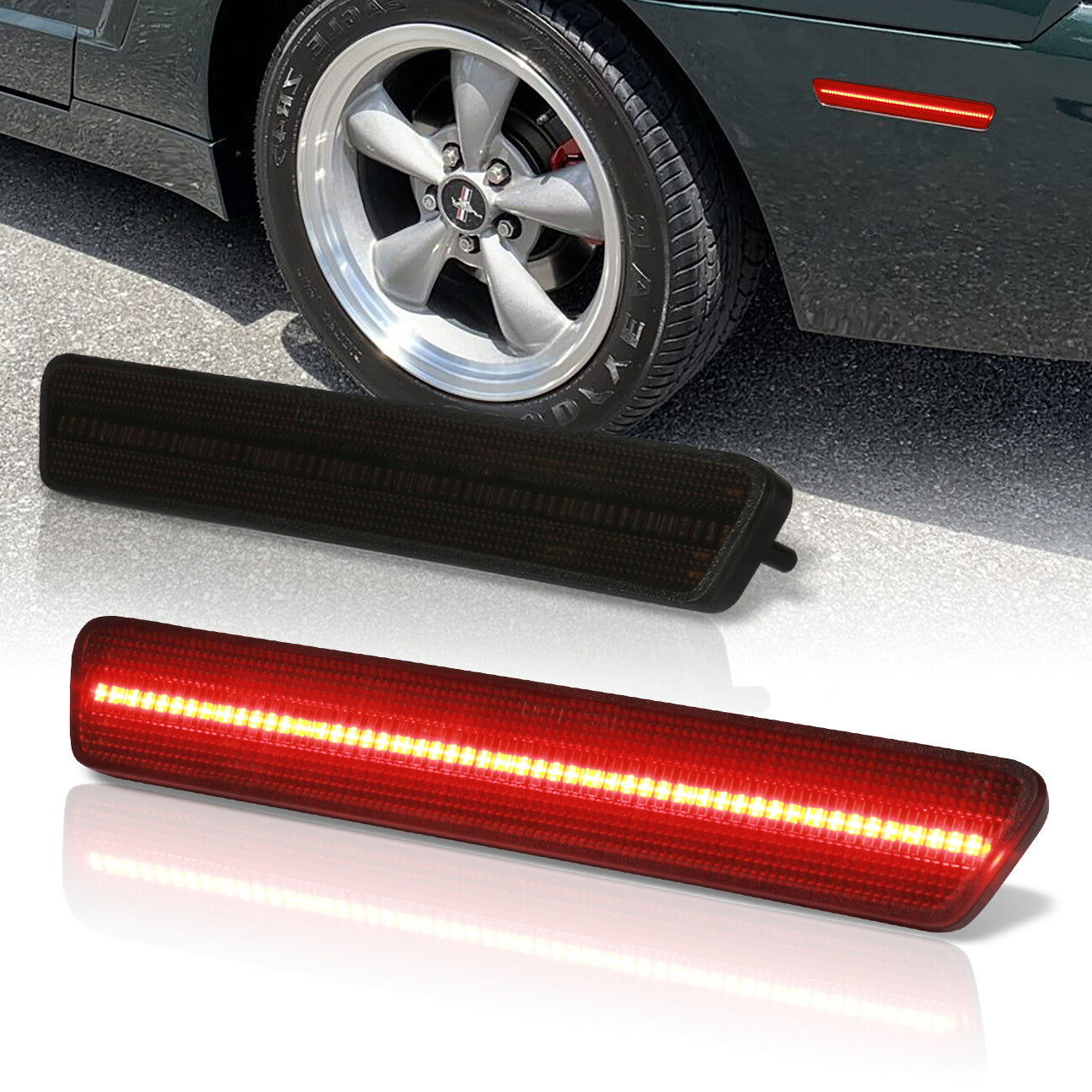 Ford Mustang 1999-2004 Rear Red LED Side Marker Smoke Len - Parts Agent