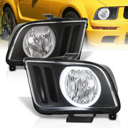 Ford Mustang 2005-2009 LED DRL Halo Headlights Black Housing Clear Len Clear Reflector (Halogen Models Only) - Parts Agent