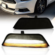 Ford Mustang 2015-2017 Front 2-in-1 Function Sequential LED Turn Signal Lights Smoke Lens - Parts Agent