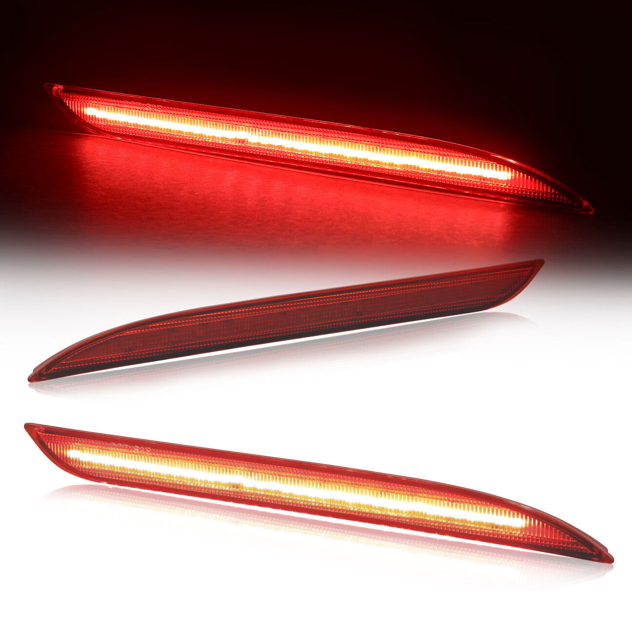 Ford Mustang 2015-2017 Rear Red LED Reflector Lights Red Len - Parts Agent