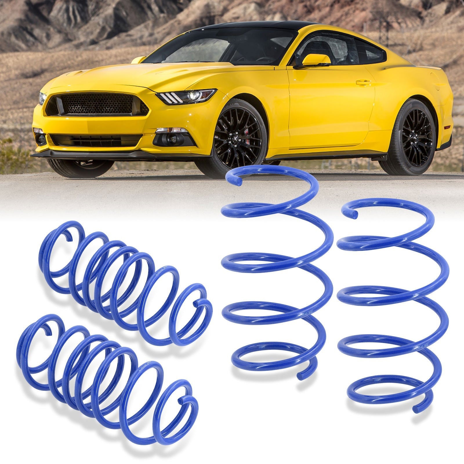 Ford Mustang 2015-2021 Lowering Springs Blue (Front ~1.0" / Rear ~1.0") - Parts Agent