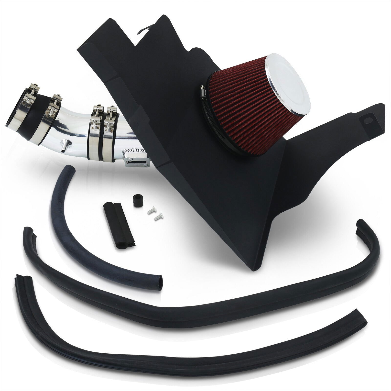 Ford Mustang 3.7L V6 2011-2014 Cold Air Intake Polished + Heat Shield - Parts Agent