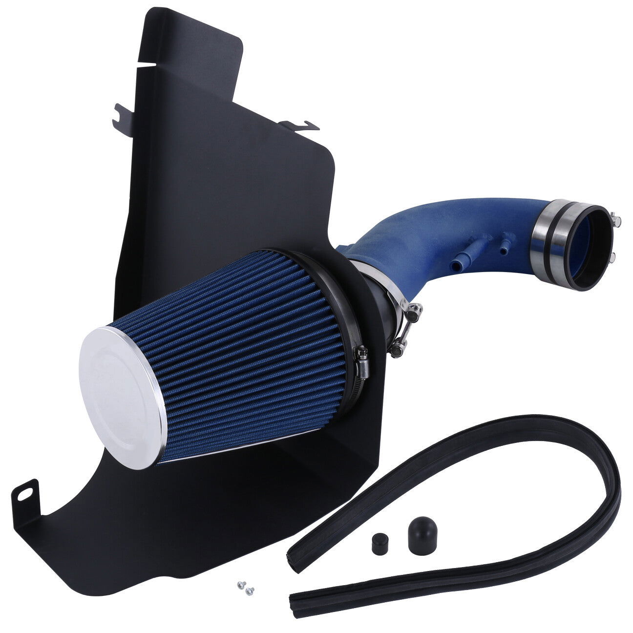 Ford Mustang 5.0L V8 2011-2014 Cold Air Intake Blue + Heat Shield - Parts Agent
