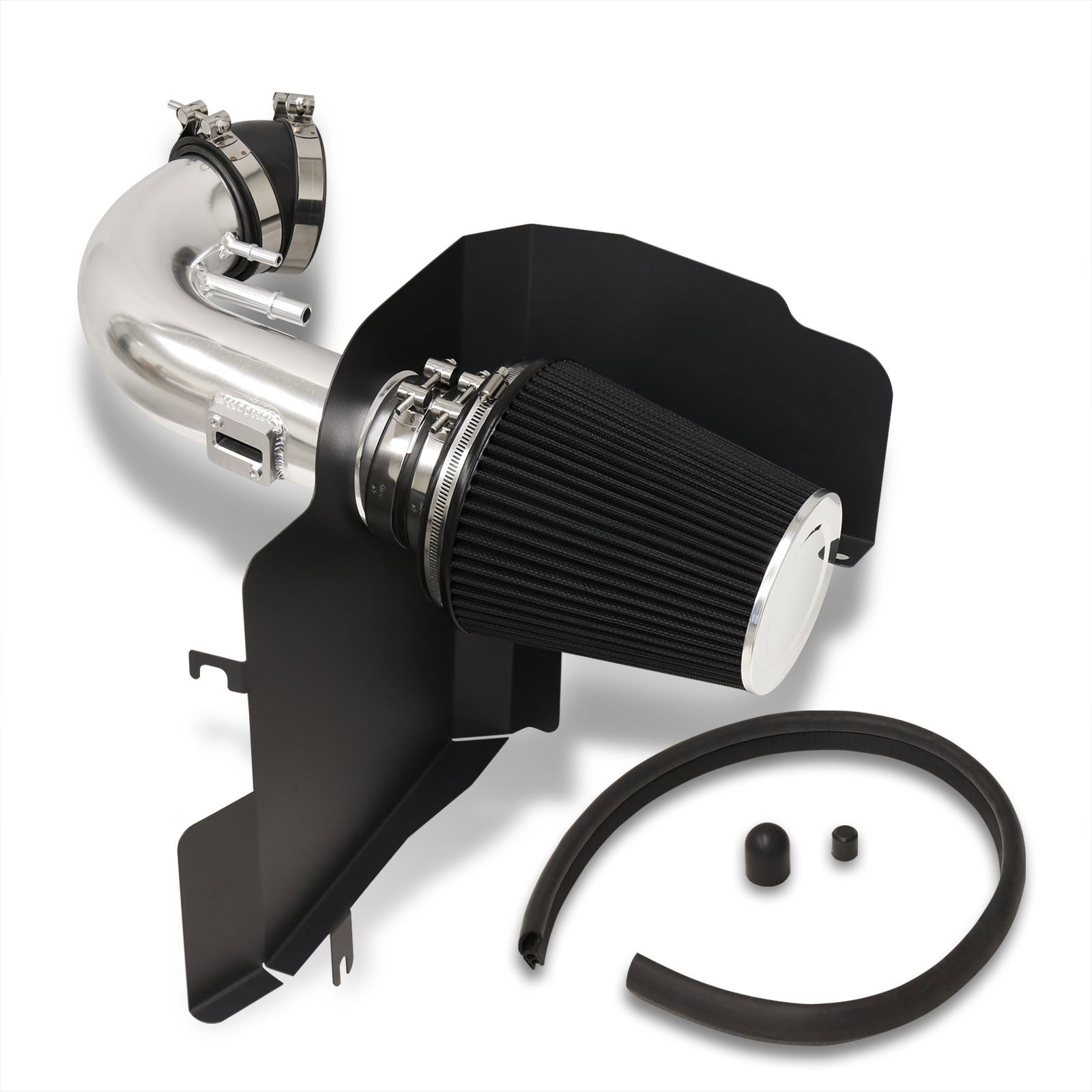 Ford Mustang 5.0L V8 2011-2014 Cold Air Intake Polished + Heat Shield - Parts Agent