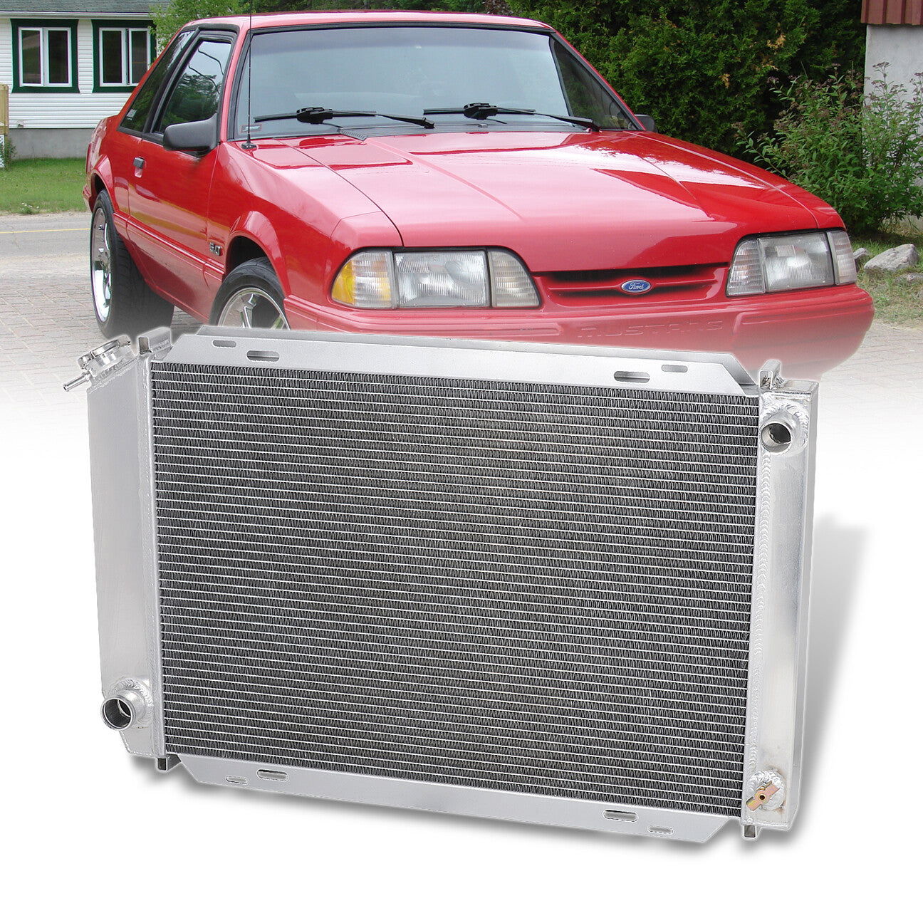Ford Mustang Foxboy 1979-1993 Manual Transmission Aluminum Radiator - Parts Agent