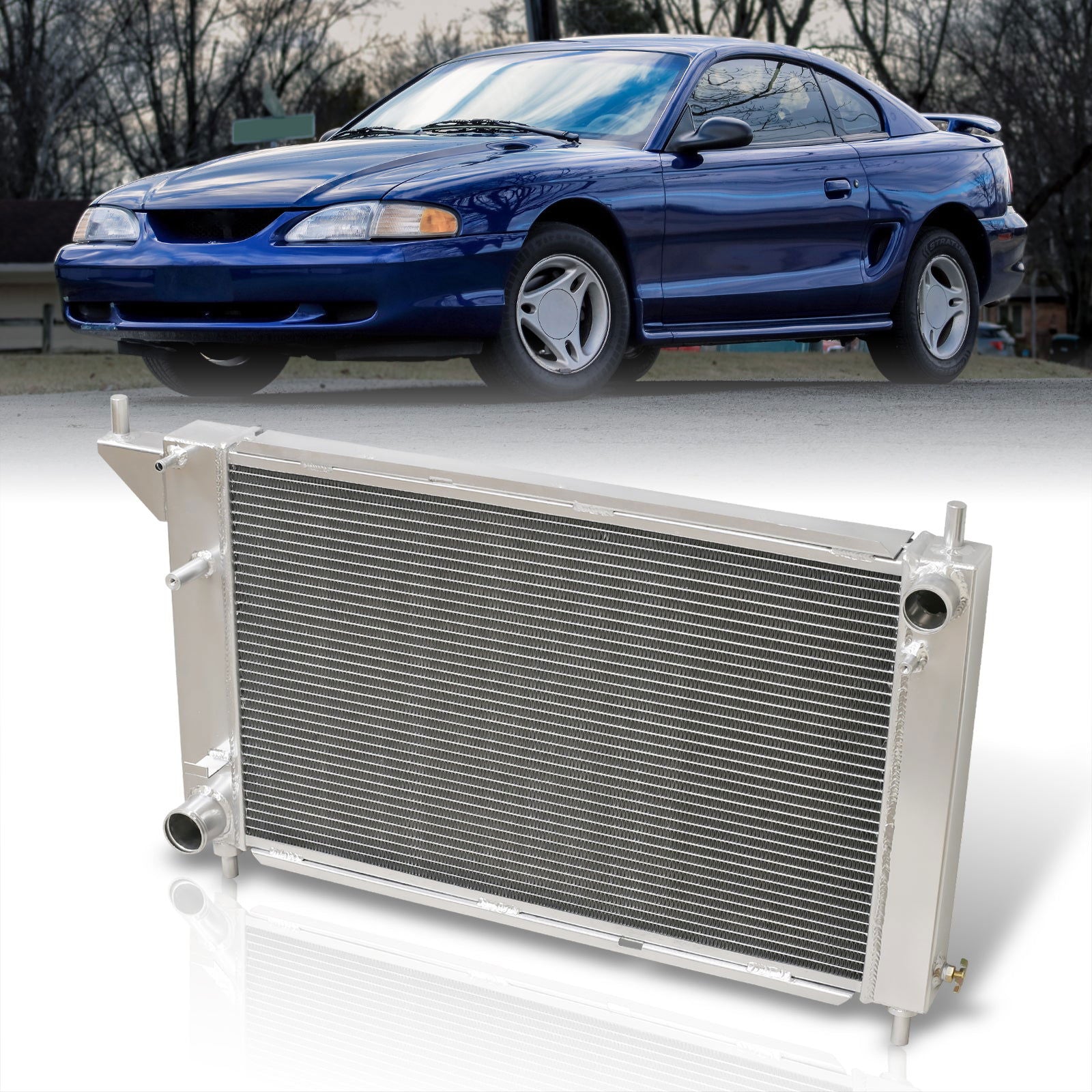 Ford Mustang GT V6 V8 1996 Manual Transmission Aluminum Radiator - Parts Agent