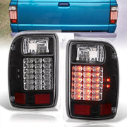 Ford Ranger 1993-1999 LED Tail Lights Black Housing Clear Len - Parts Agent
