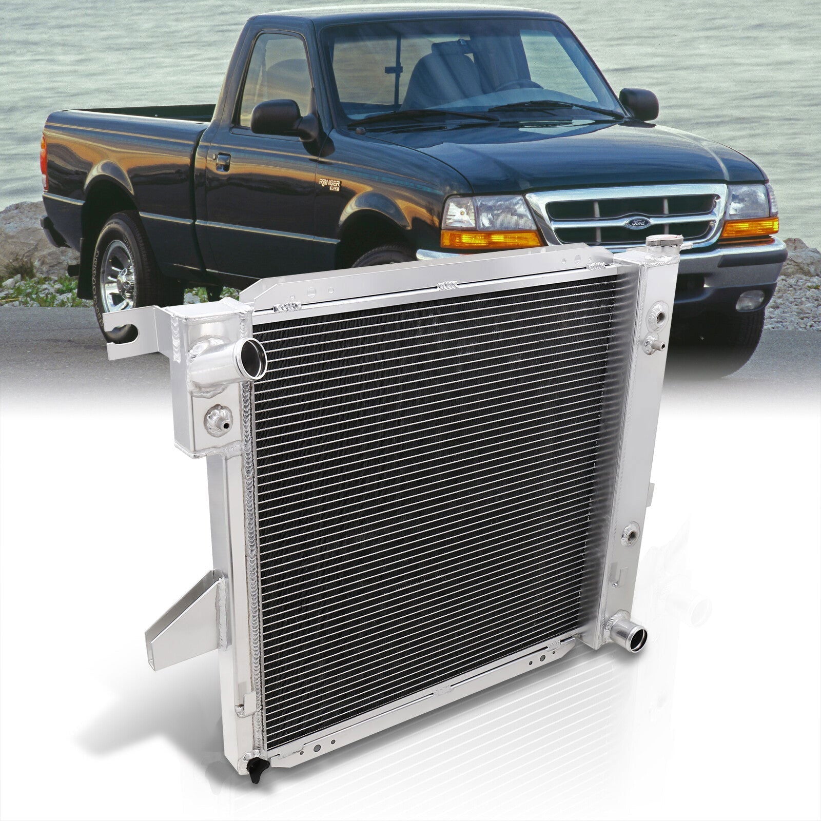 Ford Ranger 1998-2001/ Mazda 1998-2001 2.5L 4CYL Automatic & Manual Transmission Aluminum Radiator - Parts Agent
