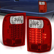 Ford Ranger 2001-2011 LED Tail Lights Chrome Housing Red Len (Excluding STX Models) - Parts Agent