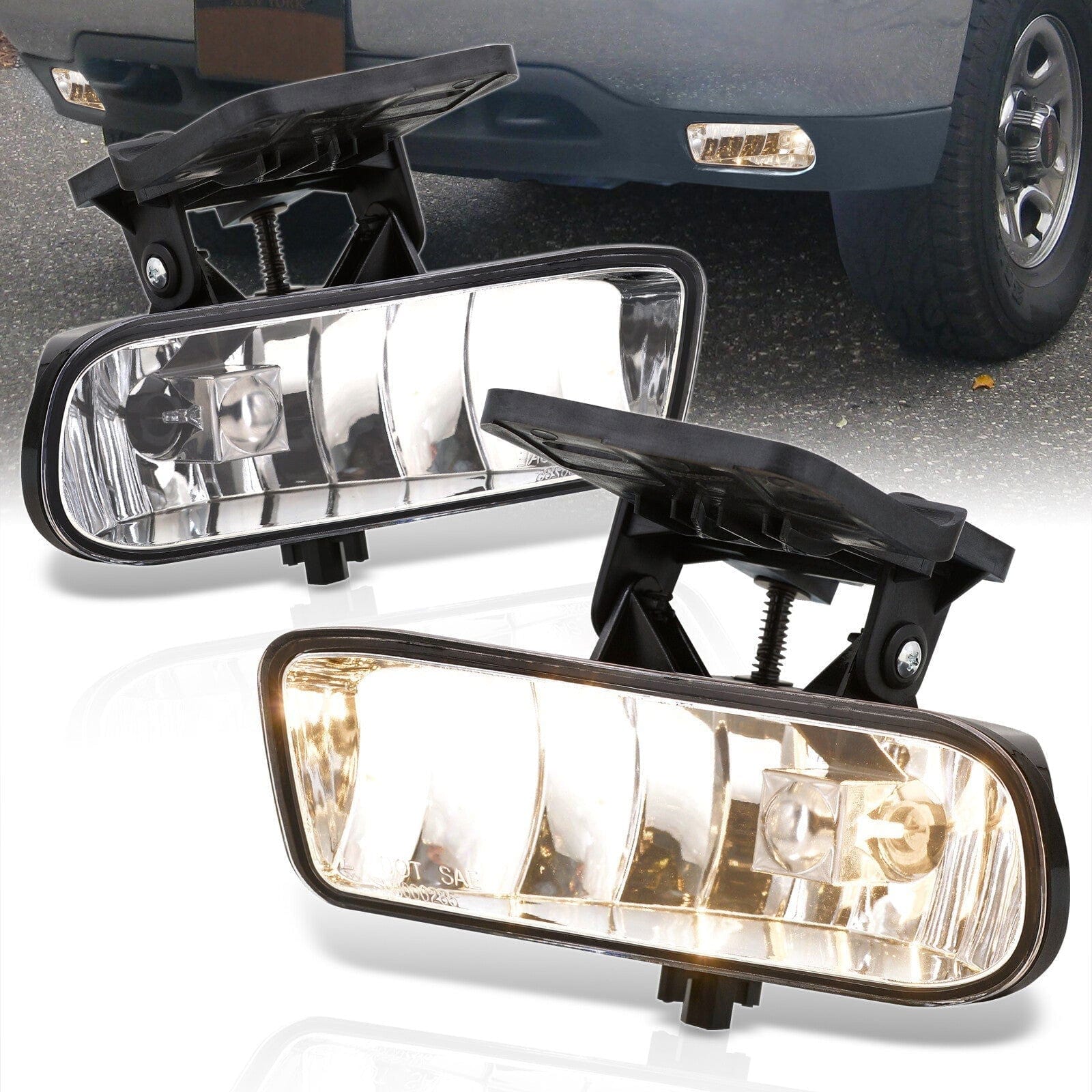 GMC Sierra 1500 1999-2002 Front Fog Lights Clear Len (No Switch & Wiring Harness) - Parts Agent