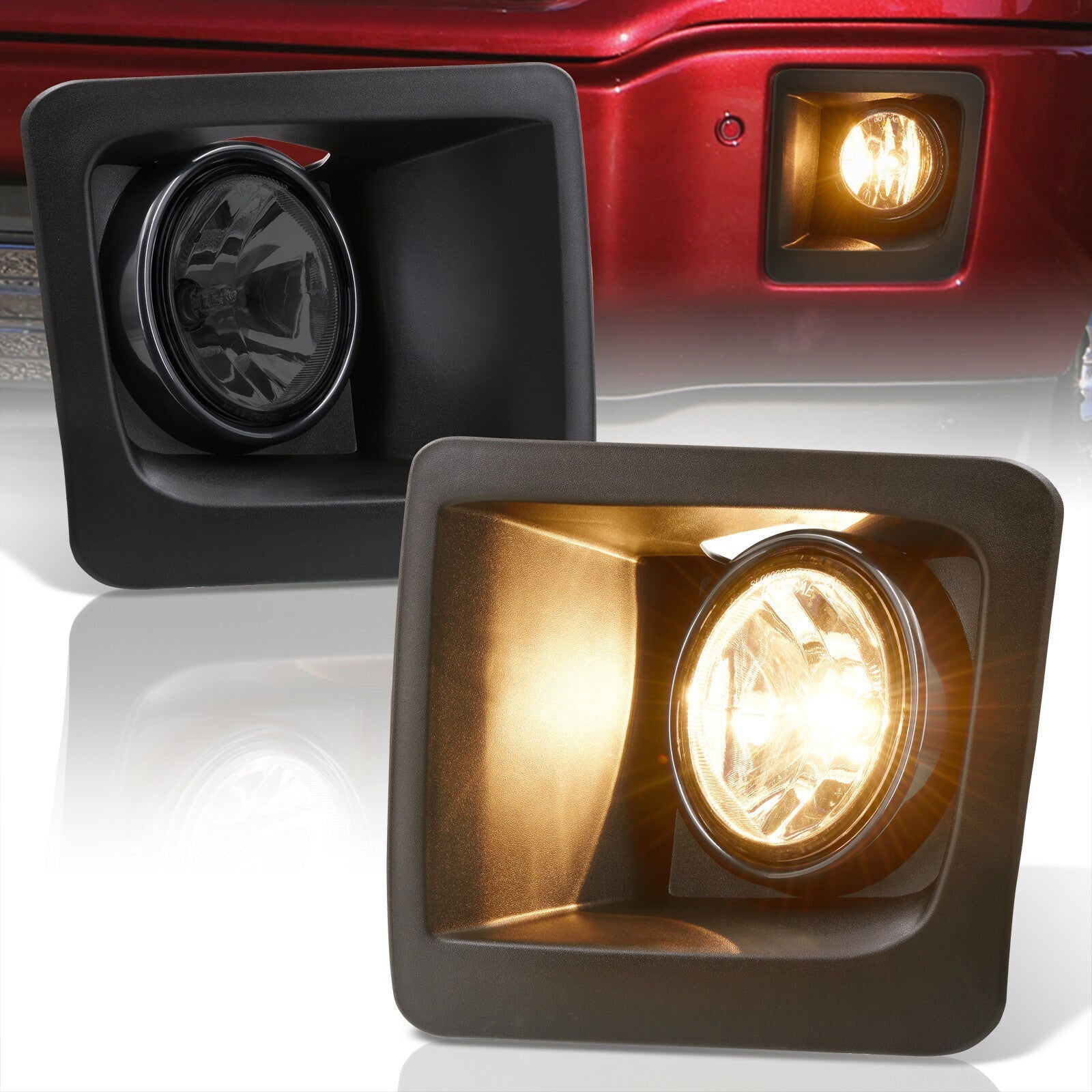 GMC Sierra 1500 2014-2015 Front Fog Lights Smoked Len (No Switch & Wiring Harness) - Parts Agent