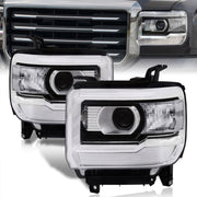 GMC Sierra 1500 2014-2018 / Sierra 2500HD 3500HD 2015-2019 Factory Style Projector Headlights Black Housing Clear Len Clear Reflector (Halogen Models Only) - Parts Agent
