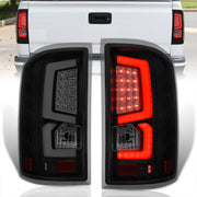 GMC Sierra 1500 2500HD 3500HD 2014-2018 LED Bar Tail Lights Black Housing Smoke Len White Tube (Excluding OEM LED & Dually Models) - Parts Agent
