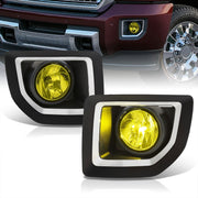GMC Sierra 2500HD 3500HD 2015-2019 Front Fog Lights Yellow Len (Includes Switch & Wiring Harness) - Parts Agent