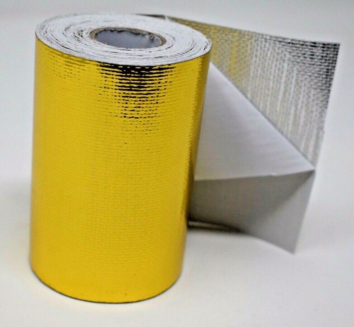 Giant Gold Reflective Thermal Heat Shield Tape Protect Roll Turbo Engi ...