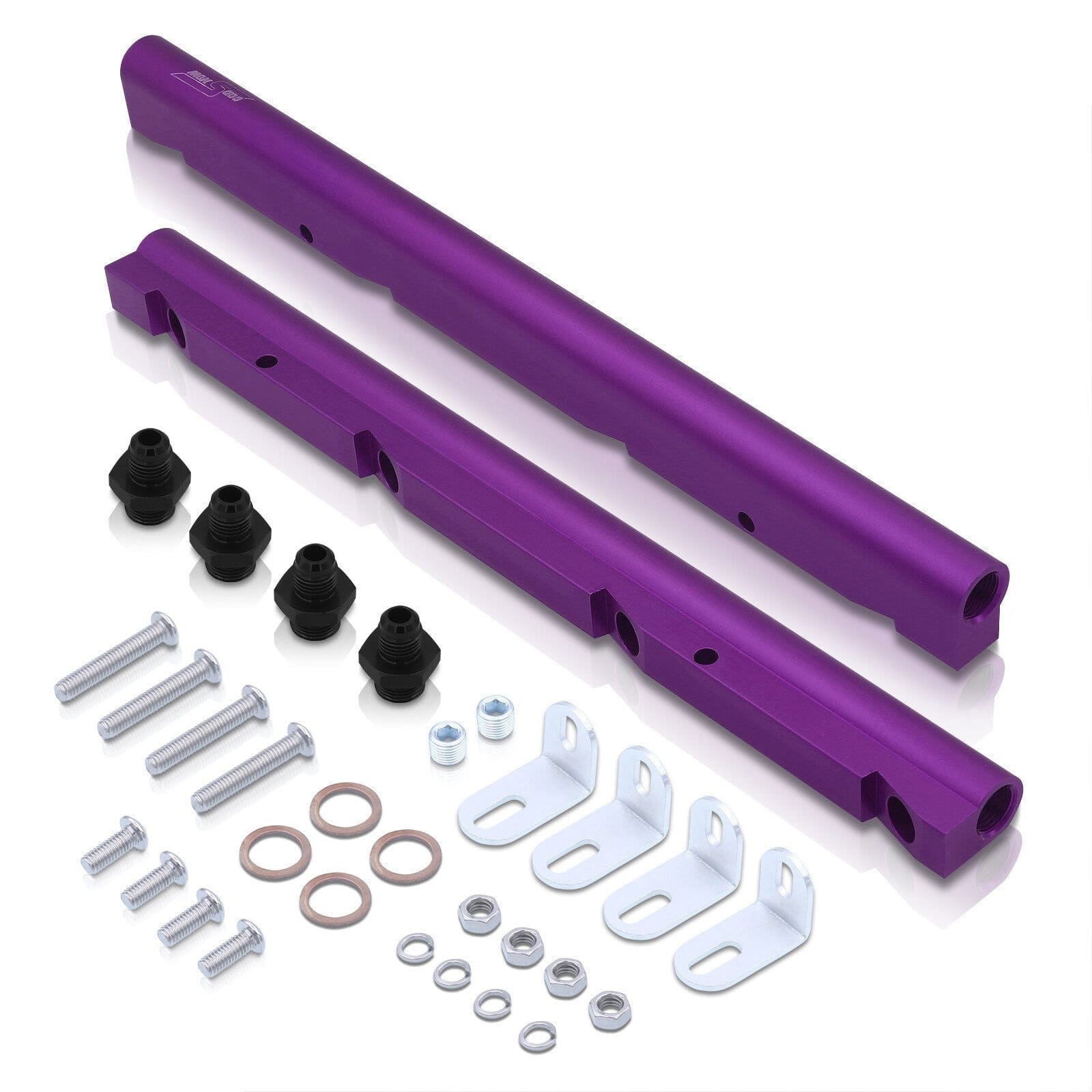 God Snow GMC LS1 Fuel Rail Purple with Silver Fittings - Parts Agent