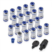 God Snow Lug Nuts M12 x1.25mm Thread pitch Chrome Body Blue Trim (20 Piece +1 Key) - Parts Agent