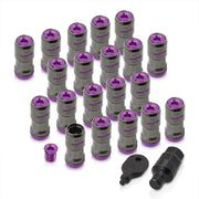 God Snow Lug Nuts M12 x1.25mm Thread pitch Gunmetal Body Purple Trim (20 Piece +1 Key) - Parts Agent