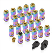 God Snow Lug Nuts M12 x1.25mm Thread pitch Neo Chrome Body Gold Trim (20 Piece +1 Key) - Parts Agent