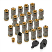 God Snow Lug Nuts M12 x1.5mm Thread pitch Gunmetal Body Gold Trim (20 Piece +1 Key) - Parts Agent