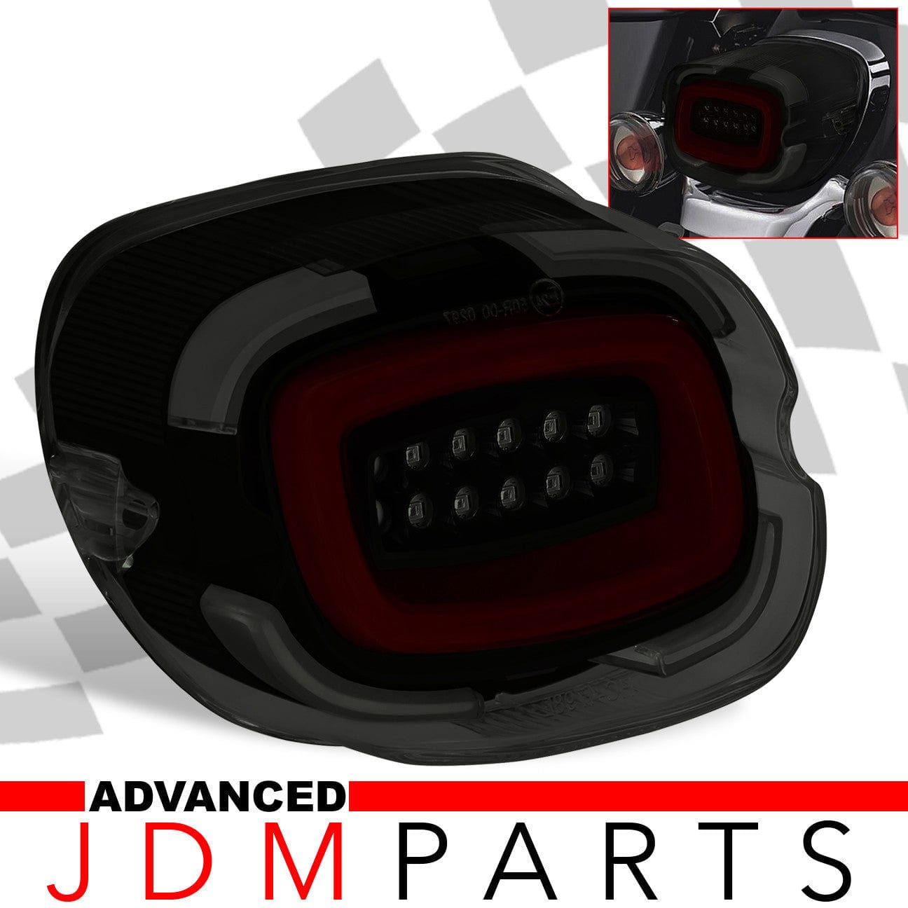 Harley Davidson Motorcycle LED Bar Tail Lights Black Housing Smoke Len Red Tube - Parts Agent