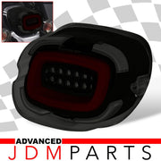Harley Davidson Motorcycle LED Bar Tail Lights Black Housing Smoke Len Red Tube (Downward Facing License Plate Tag Light) - Parts Agent