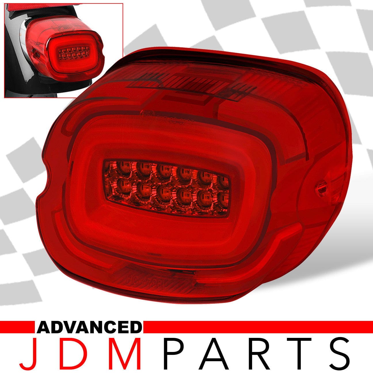 Harley Davidson Motorcycle LED Bar Tail Lights Chrome Housing Red Len White Tube - Parts Agent