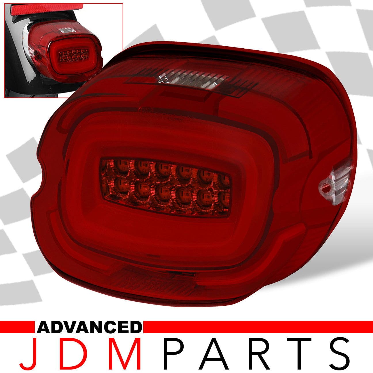 Harley Davidson Motorcycle LED Bar Tail Lights Chrome Housing Red Len White Tube (Downward Facing License Plate Tag Light) - Parts Agent