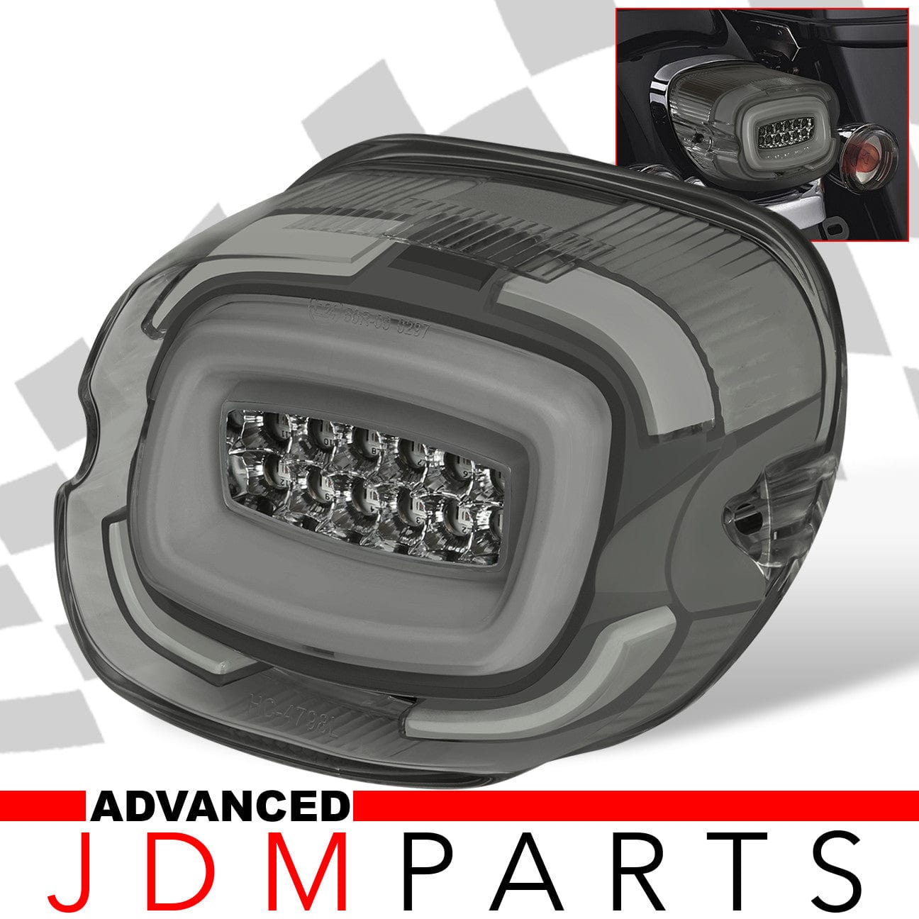 Harley Davidson Motorcycle LED Bar Tail Lights Chrome Housing Smoke Len White Tube - Parts Agent