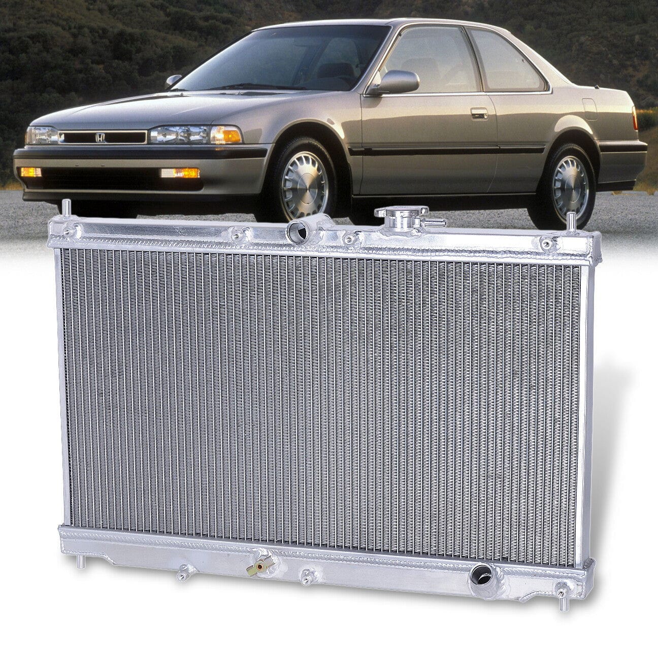 Honda Accord 1990-1993 / Prelude 1992-1996 Manual Transmission Aluminum Radiator - Parts Agent