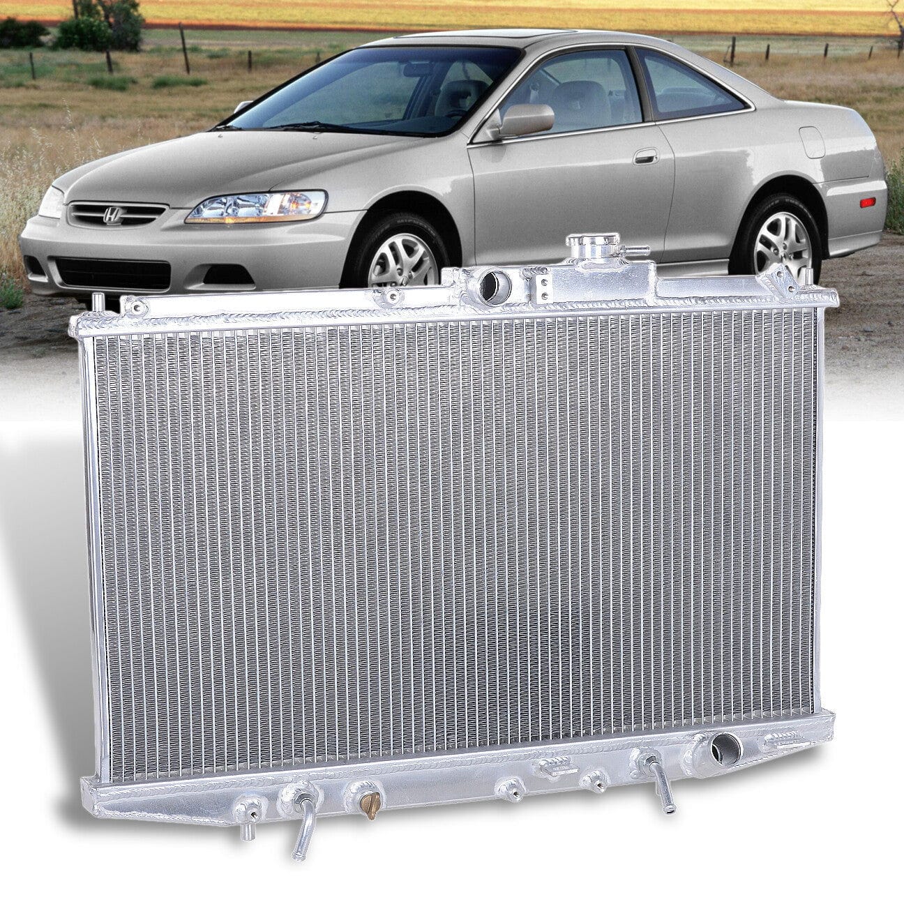 Honda Accord 1998-2002 2.3L 4CYL Automatic & Manual Transmission Aluminum Radiator - Parts Agent