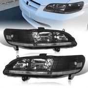 Honda Accord 1998-2002 Factory Style Headlights Black Housing Clear Len Clear Reflector - Parts Agent