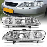 Honda Accord 1998-2002 Factory Style Headlights Chrome Housing Clear Len Clear Reflector - Parts Agent