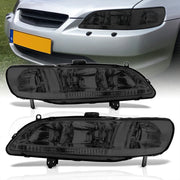 Honda Accord 1998-2002 Factory Style Headlights Chrome Housing Smoke Len Clear Reflector - Parts Agent