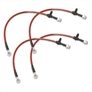 Honda Accord 1998-2002 Stainless Steel Braided Oil Brake Lines Red (Models with Rear Disc Only) - Parts Agent