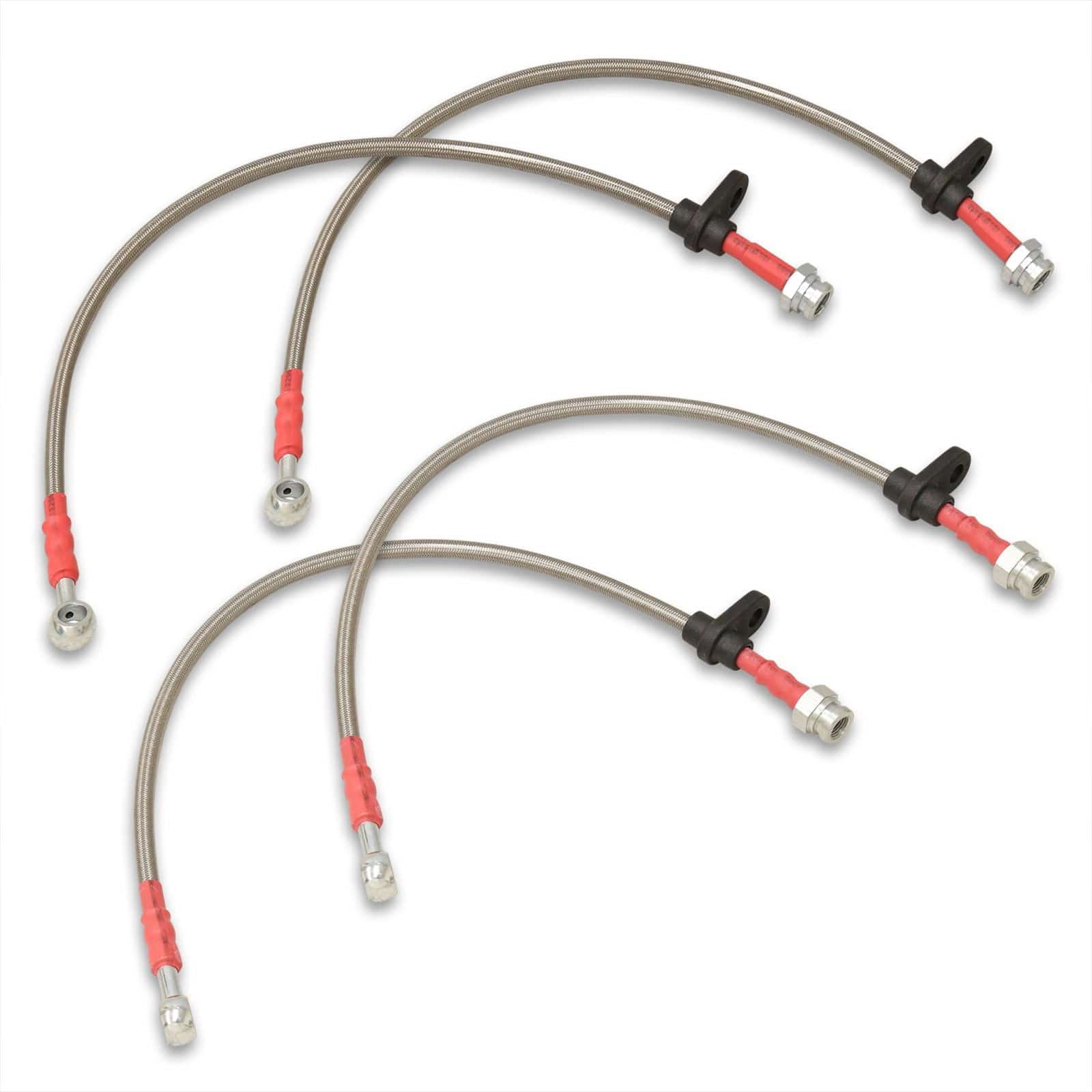 Honda Accord 1998-2002 Stainless Steel Braided Oil Brake Lines Silver (Models with Rear Disc Only) - Parts Agent