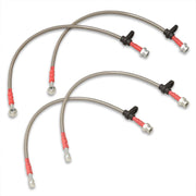Honda Accord 1998-2002 Stainless Steel Braided Oil Brake Lines Silver (Models with Rear Disc Only) - Parts Agent