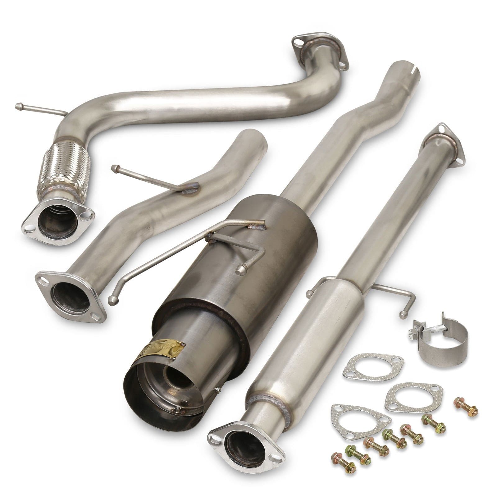 Honda Accord 2.2L I4 1994-1997 N1 Style Stainless Steel Catback Exhaust System Gunmetal (Piping: 2.5" / 65mm | Tip: 4.5") - Parts Agent