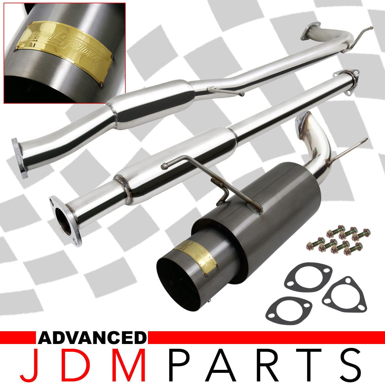 Honda Accord 2.3L I4 1998-2002 N1 Style Stainless Steel Catback Exhaust System Gunmetal (Piping: 2.5" / 65mm | Tip: 4.5") - Parts Agent