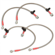 Honda Accord 2003-2012 Stainless Steel Braided Oil Brake Lines Silver (Models with Rear Disc Only) - Parts Agent