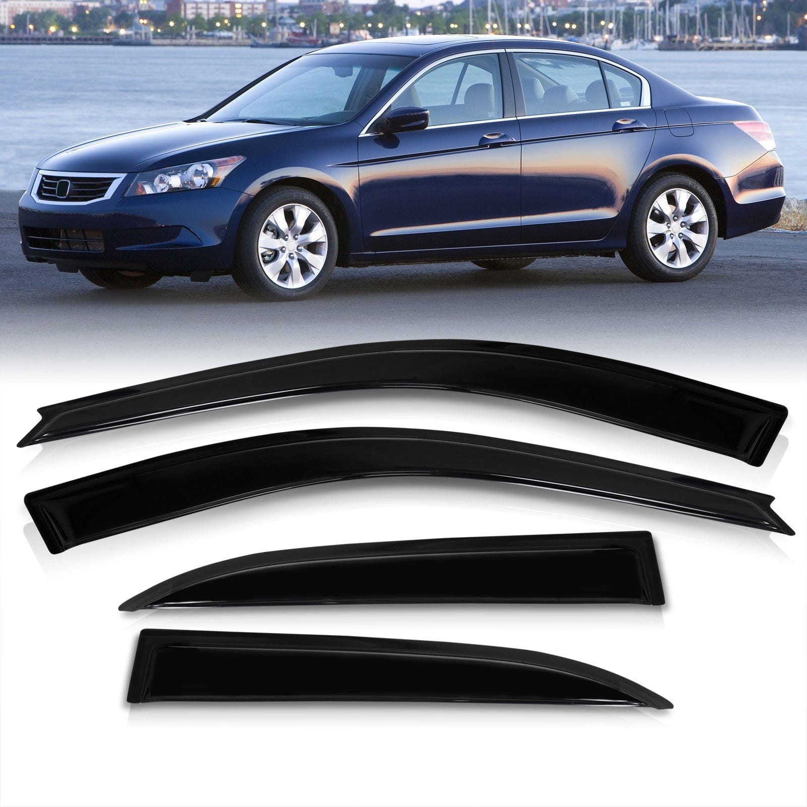 Honda Accord 2008-2012 4 Door Tape On Window Visors - Parts Agent