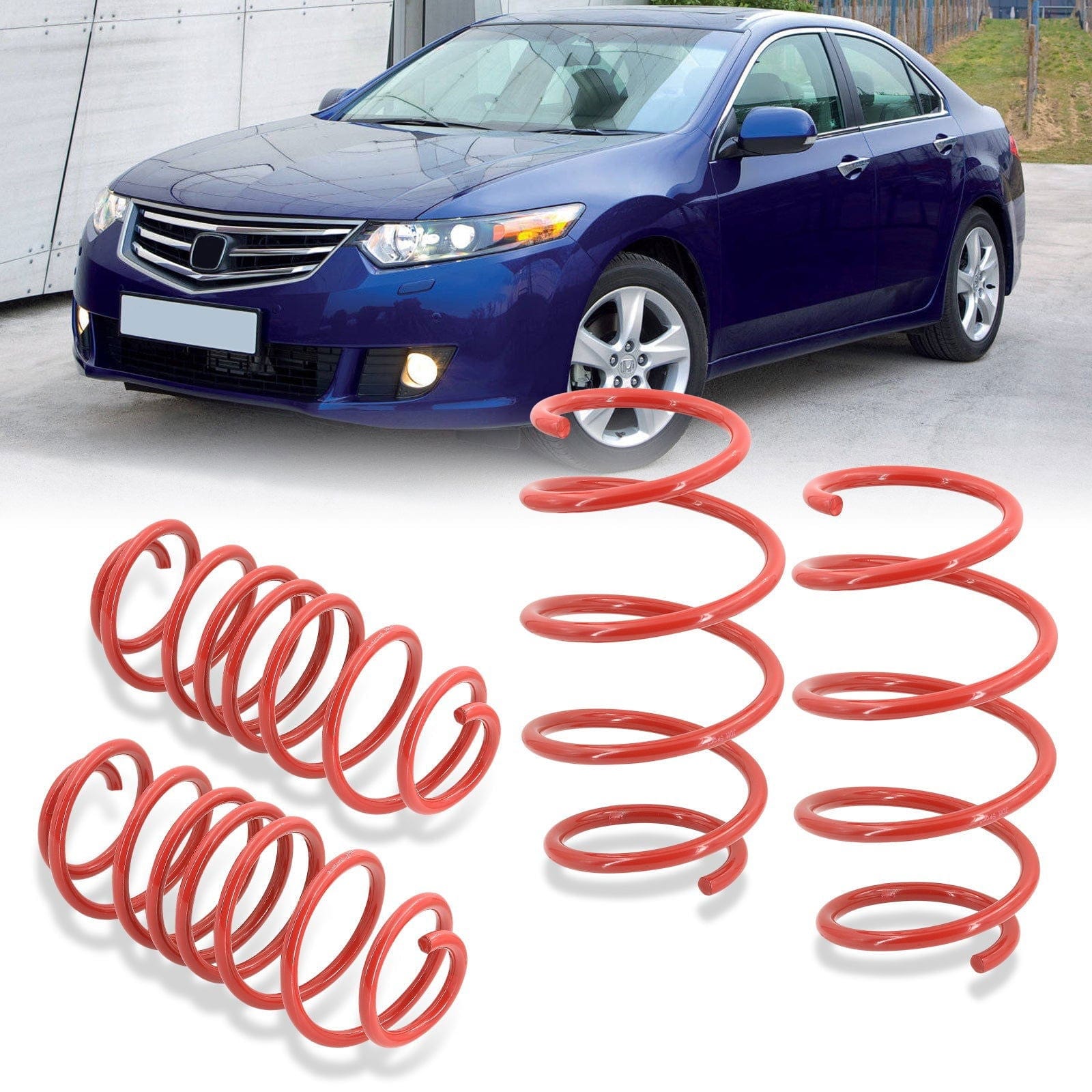 Honda Accord 2008-2012 Lowering Springs Red (Front ~1.3" / Rear ~1.4") - Parts Agent