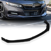 Honda Accord 2018-2020 3-Piece Style Front Bumper Lip Gloss Black - Parts Agent