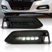 Honda Accord 2018-2020 Front LED Fog Lights With Turn Signal Function Smoked Len (Includes Switch & Wiring Harness) - Parts Agent
